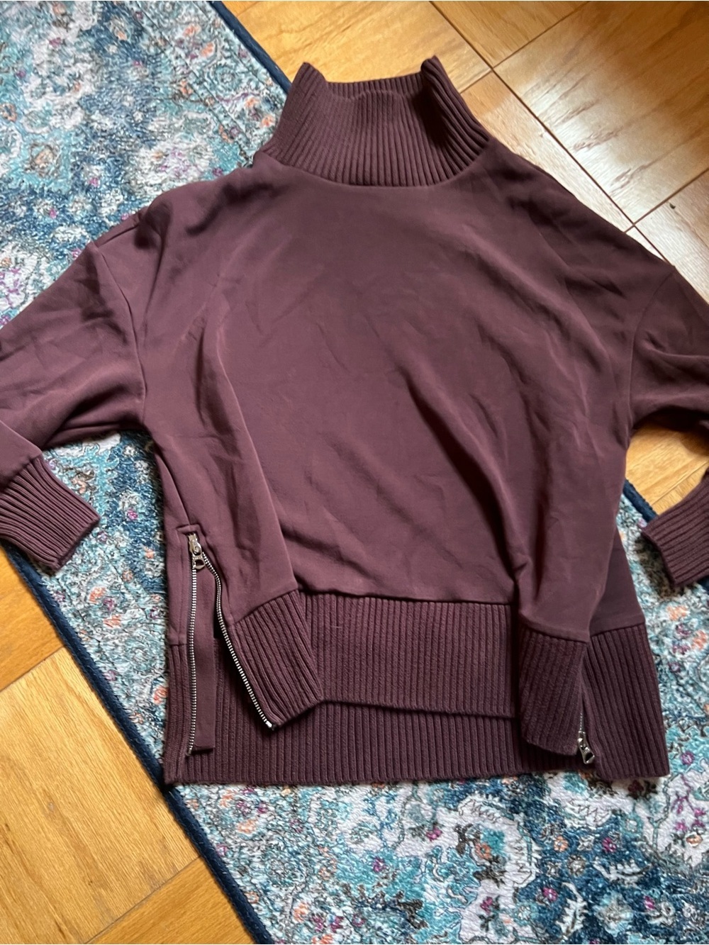 Varley Chocolate Brown Wide-Leg Lounge Pants pullover set doublesoft xs relaxed - Picture 4 of 16